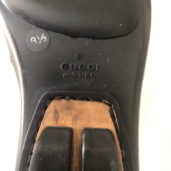 AUTHENTIC GUCCI BLACK LEATHER LOAFER WOMENS SZ 8.5 - Picture 8 of 9